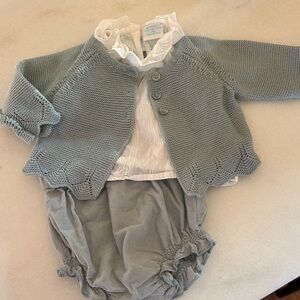 Edgehill Collection Blue Knit Diaper Cover Set